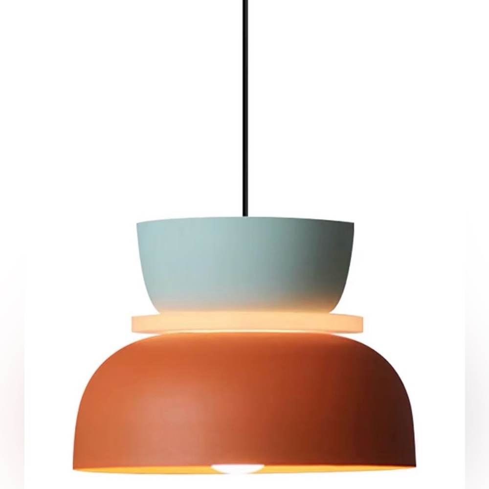 Modern Pendant Light in Orange and Blue